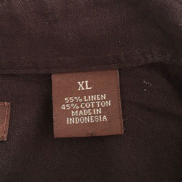 🆕Perry Ellis Men’s Brown Long Sleeve Button Down Shirt - Picture 4 of 6